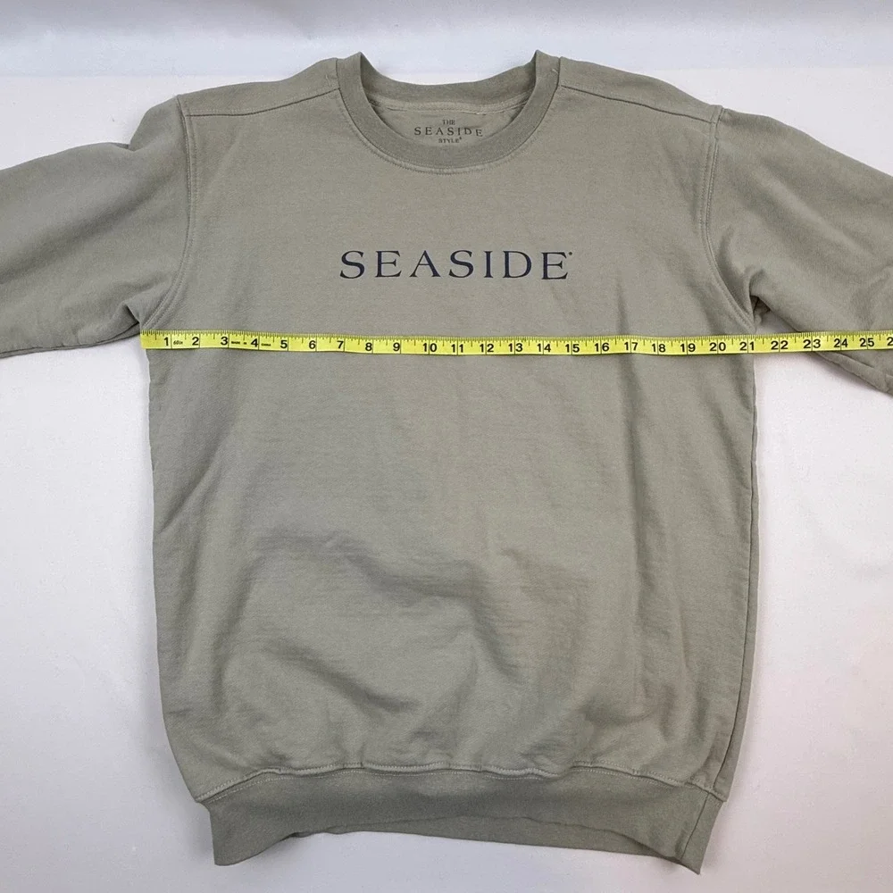 The Seaside Style Womens Medium Sage Green Graphic Crewneck Sweatshirt USA Made - Picture 7 of 9
